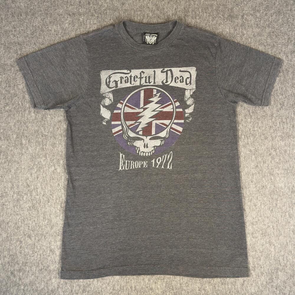 Grateful Dead Shirt Mens Small Gray Ripple Junction Europe 1972 Band Tee T-Shirt